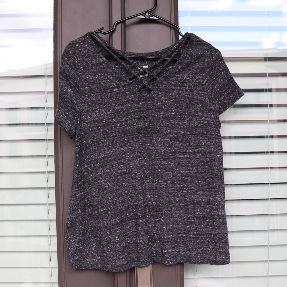 Short Sleeve Criss Cross Detail Short Sleeve